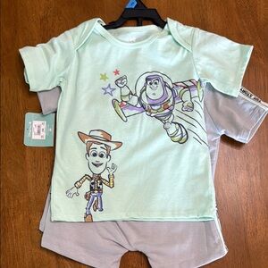 Disney Toy Story Kids Pajama Set - Mint and Gray